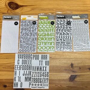 LOT of 5 NEW Thickers Alphabet Stickers Sets + BONUS! Puffy Fabric Vinyl Foam +